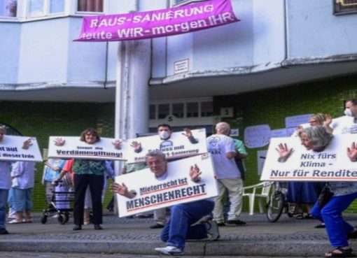 Mieterprotestaktion am Hansaufer