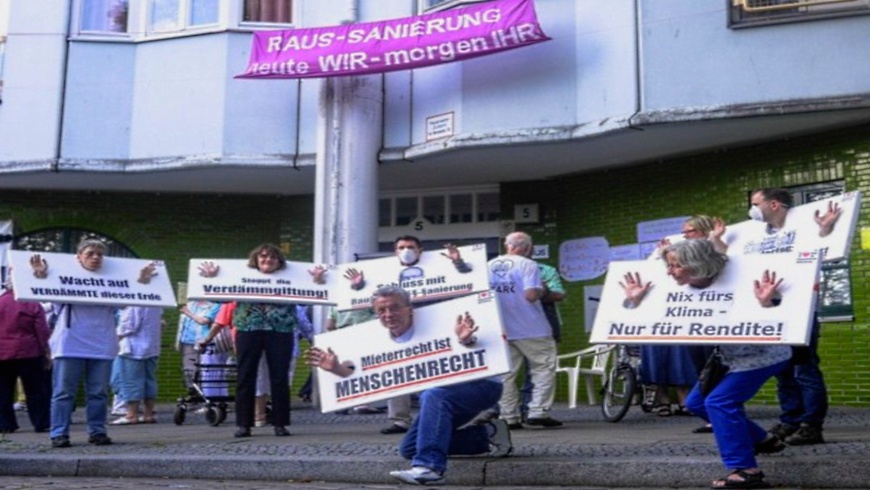 Mieterprotestaktion am Hansaufer