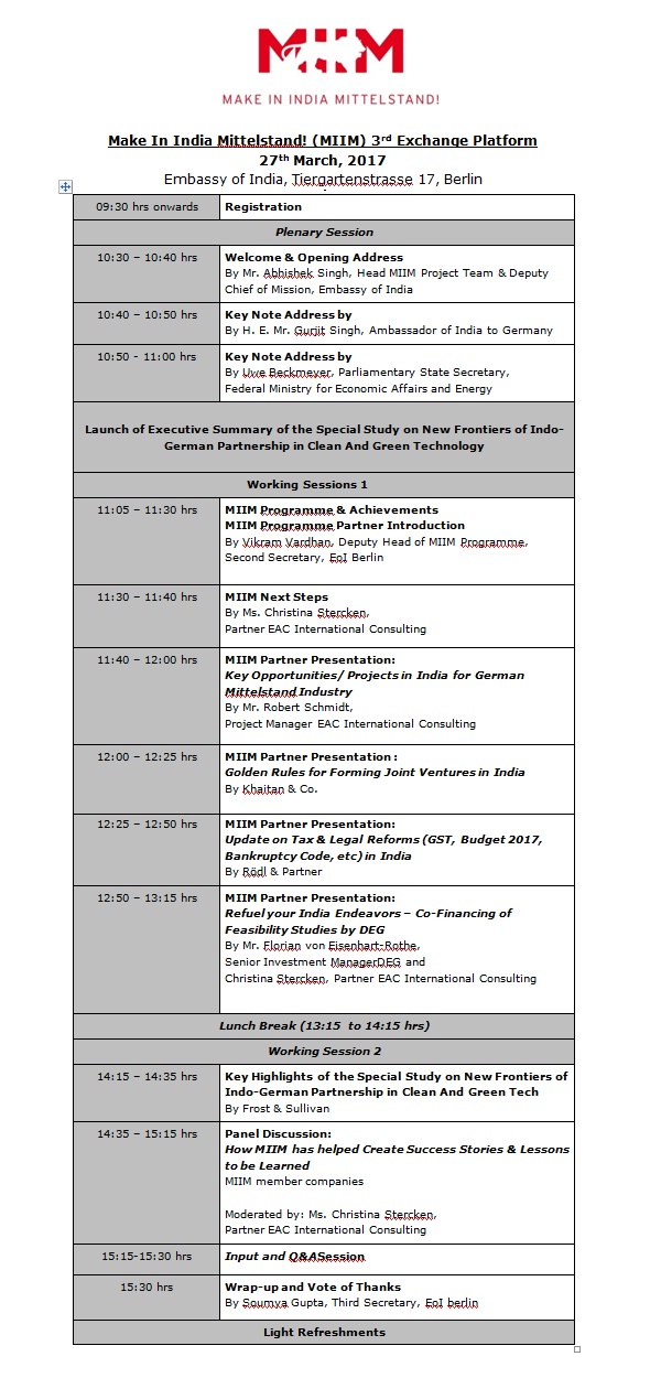 MAKE IN INDIA MITTELSTAND 27.3.2017