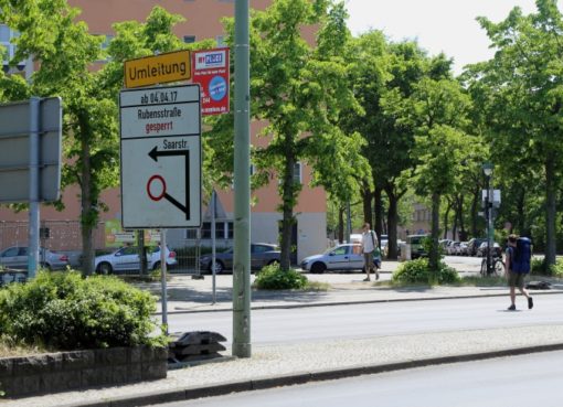 Rubensstraße bis Oktober Baustelle