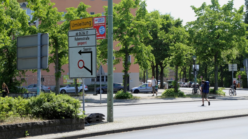 Rubensstraße bis Oktober Baustelle