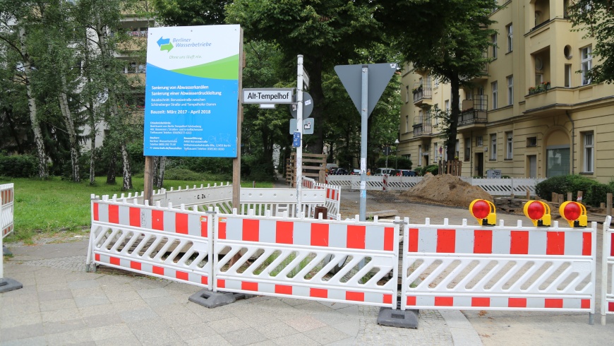 Baustelle der Berliner Wasserbtriebe