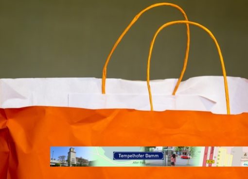 Einkaufstasche mit ANZEIGIO-eStreet-Banner