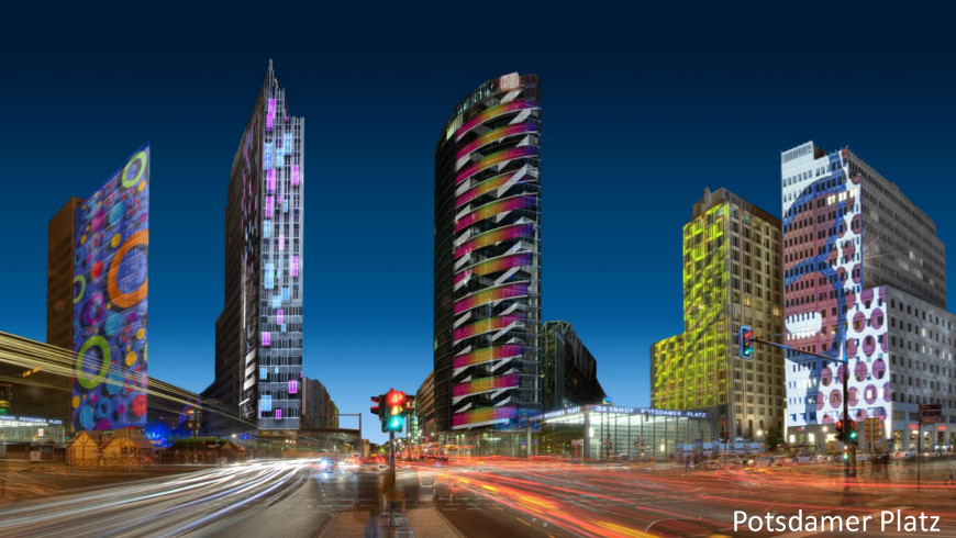 Der Potsdamer Platz beim Festival of Lights 2018