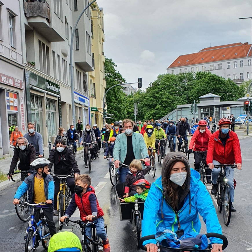 Fahrraddemo in der Kolonnenstraße