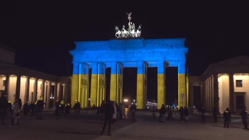 Brandenburger Tor am 23. Februar 2022