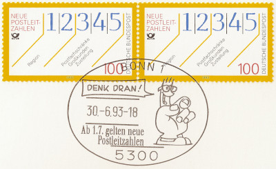 Einführung der 5stelligen Postleitzahl